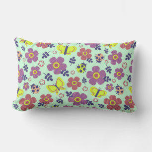 Almofada Lombar Borboletas, Joaninhas, Flores e Folhas