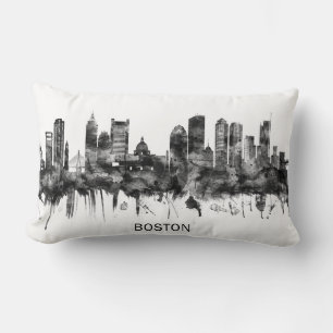 Almofada Lombar Boston Massachusetts Skyline BW