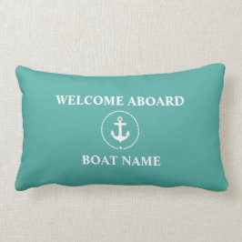 Almofada Lombar Bote Náutico Nome Anchor Rope Bem-vindo