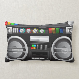 Almofada Lombar botões arco-íris retro boombox ghetto master