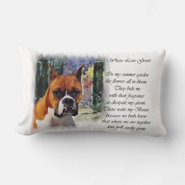 Almofada Lombar Boxer Oferece Onde O Amor Cresce (Frente)