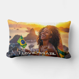 ALMOFADA LOMBAR BRASIL - EU AMO O BRASIL