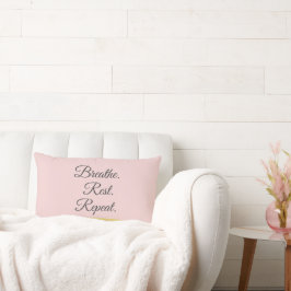 Almofada Lombar Breathe Rest Repeat Elegant Blush Pink Minimalist