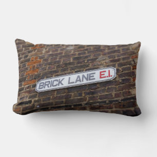 Almofada Lombar Brick Lane - Londres - Sinal de rua - Travesseiro 