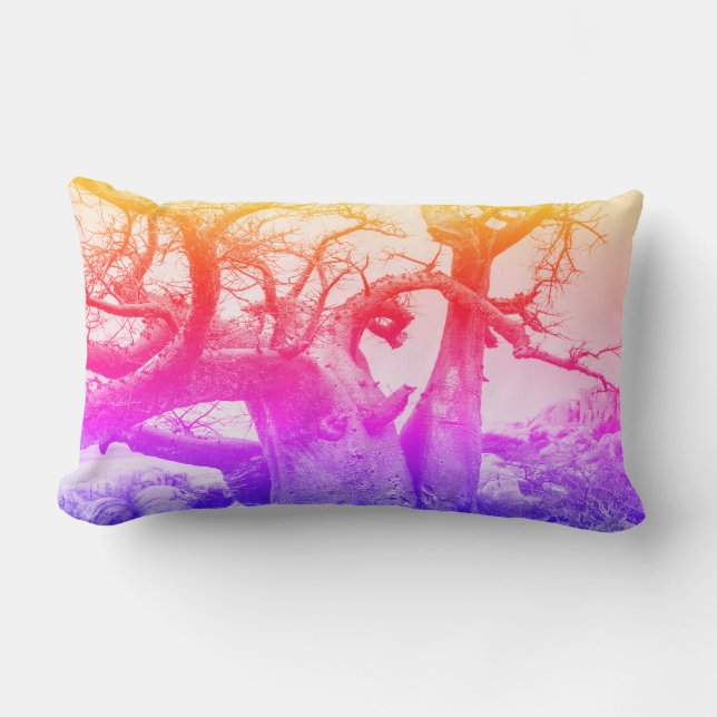 Almofada Lombar Bright Happy Colors Baobab Tree Travesseiro Cushio (Frente)