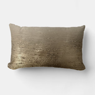 Almofada Lombar Brilho Dourado Escovado Elegância Moderna