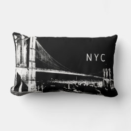 Almofada Lombar Brooklyn Bridge Design | NYC | Preto e branco