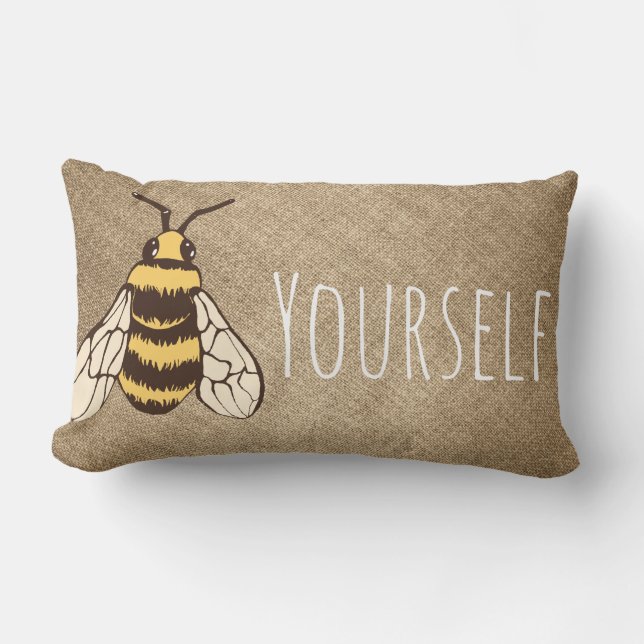 Almofada Lombar Bumble Bee Yourself Cute Burlap (Frente)