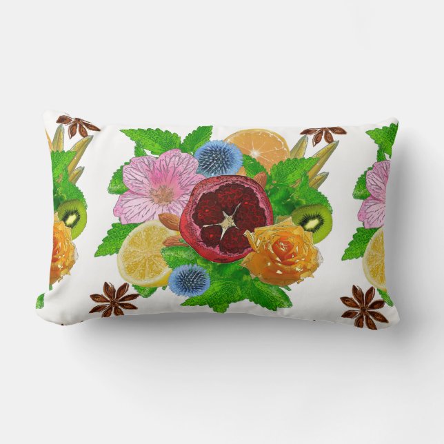Almofada Lombar buquê de fruta. (Frente)