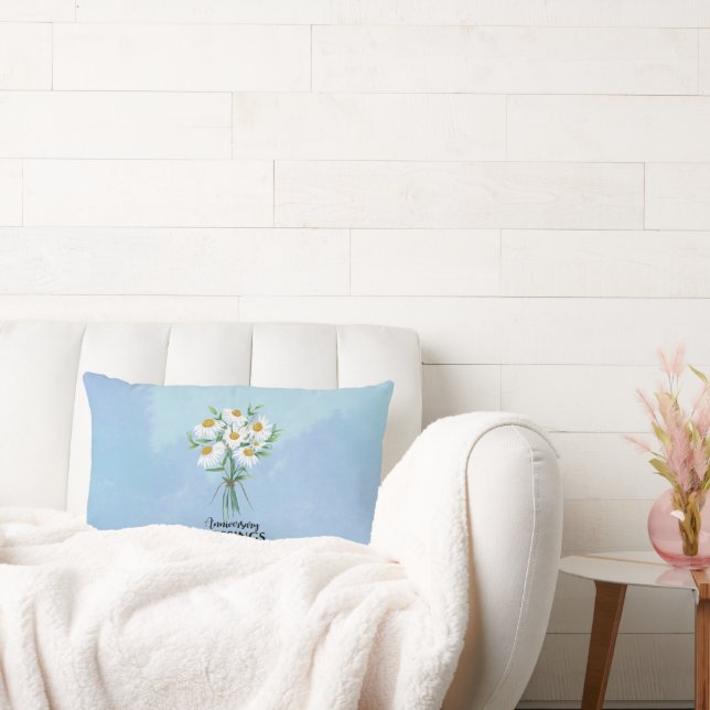Almofada Lombar Buquê de Margaridas para Bênção de Aniversário de  (Sofá)