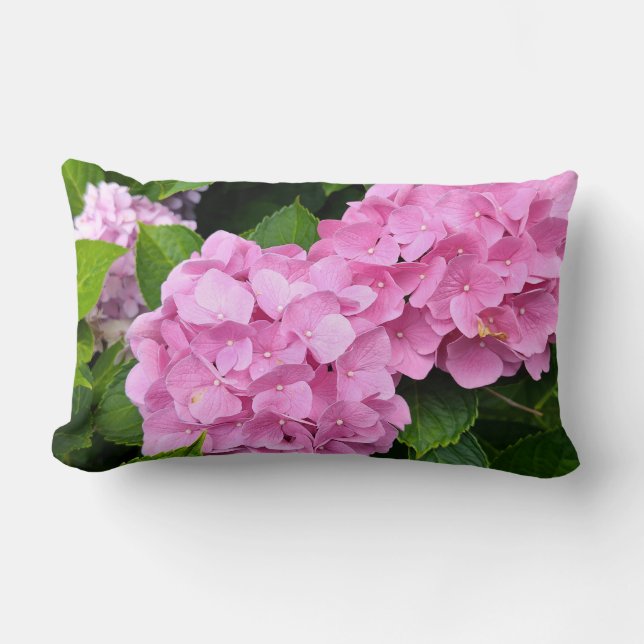 Almofada Lombar Buquês rosa de Hydrangeas (Frente)