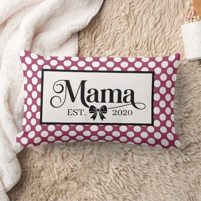 Almofada Lombar Burgundy Chic com Bolinhas Personalizado Mamãe (Cobertor)
