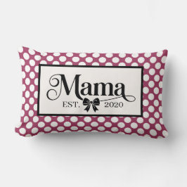 Almofada Lombar Burgundy Chic com Bolinhas Personalizado Mamãe