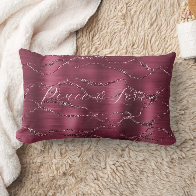 Almofada Lombar Burgundy Red Glitzy Glitzy Striters (Cobertor)