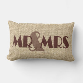 Almofada Lombar Burlap Brown mr mr rs decoração de casamento trave