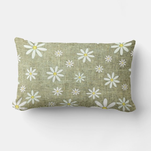 Almofada Lombar Burlap Daisy (Frente)