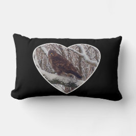 Almofada Lombar Buzzard Reversível no Ramal de Snowy no Coração