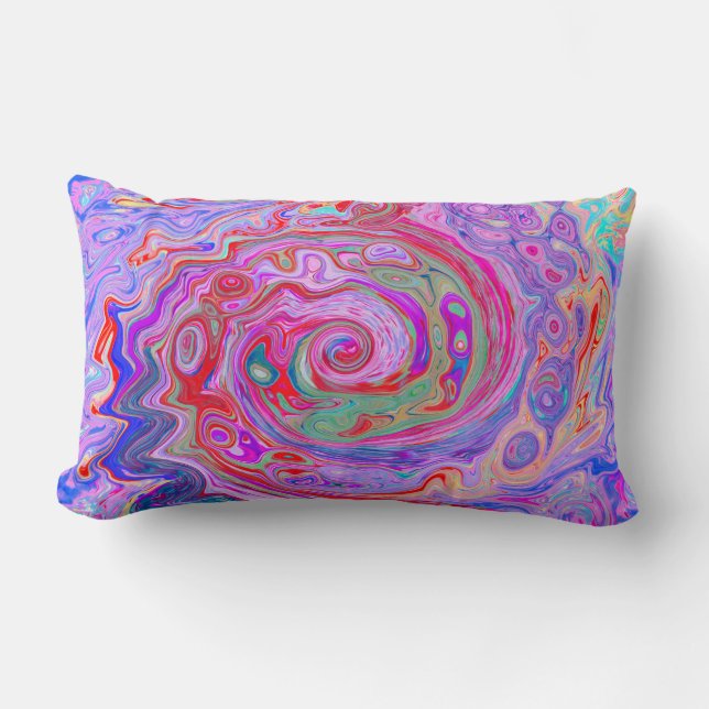 Almofada Lombar Cabeça de Abstrato retrovertida, roxa e roxa rosa (Frente)