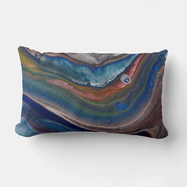 Almofada Lombar Cabos Líquidos Líquidos De Cobre Azul Vibrantes (Frente)