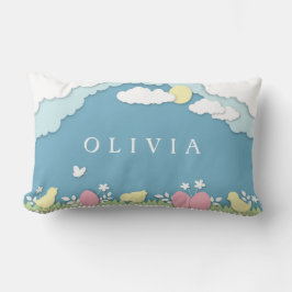 Almofada Lombar Caça aos ovos de Páscoa, nome de recorte de papel