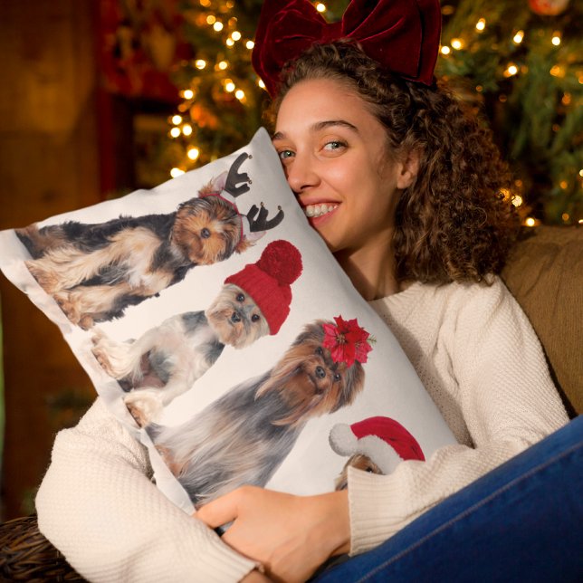 Almofada Lombar Cachorros de Terrier, de Yorkshire, com chapéus de (Criador carregado)