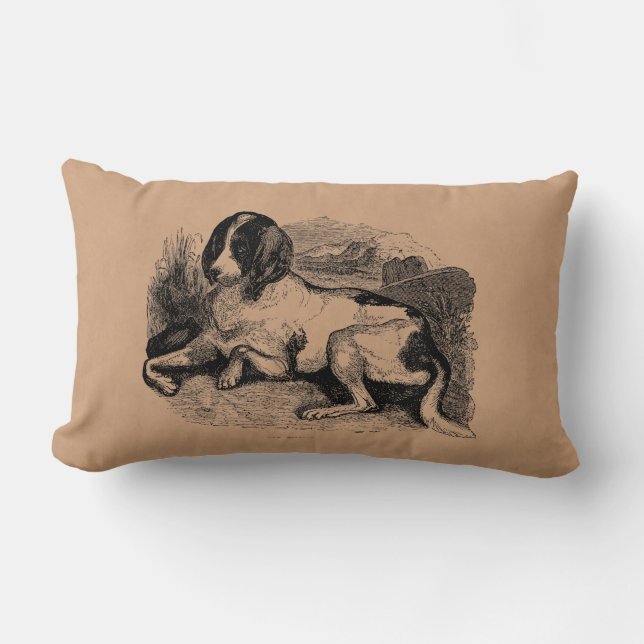 Almofada Lombar Cães de cães dos 1800s do cão de cão da caça do (Frente)