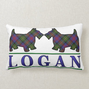 Almofada Lombar Cães escoceses do Scottie do Tartan de Logan do