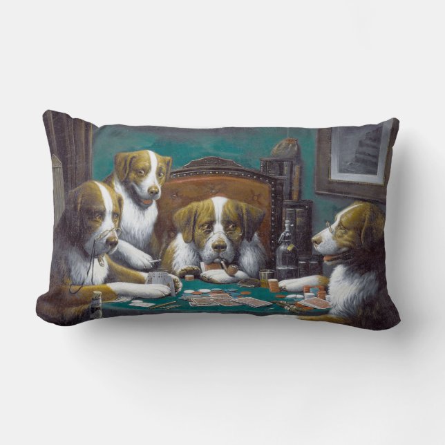 Almofada Lombar Cães Jogando Poker Cassius Marcellus Coolidge 1894 (Frente)