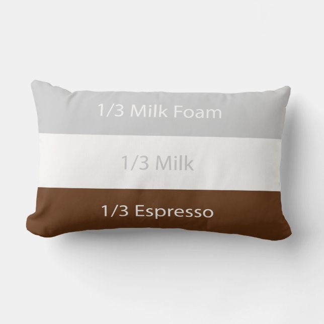 Almofada Lombar Café cappuccino de receita | DESIGN DE TEXTO (Frente)