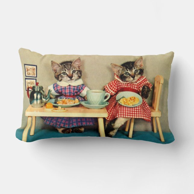 Almofada Lombar café da manhã com gatinhos (Frente)