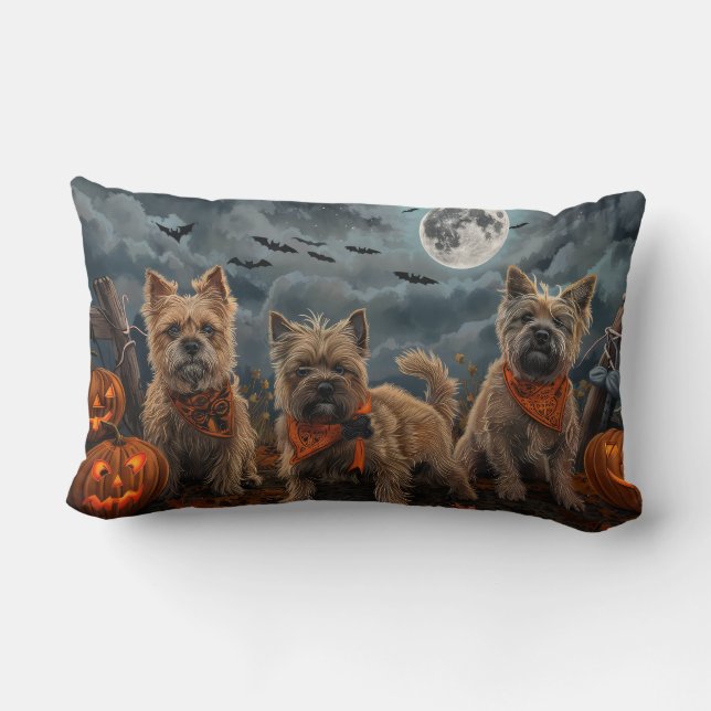 Almofada Lombar Cairn Terrier Halloween Assustador (Verso)