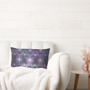 Almofada Lombar Cama de Flores Arte de Fractal Abstrato Brilhante 