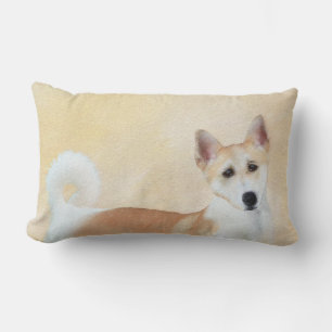 Almofada Lombar Canaan Dog Painting - Arte de Cachorro Original