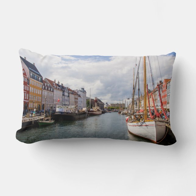 Almofada Lombar Canal com Barcos | Copenhague (Frente)