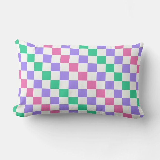 Almofada Lombar Candy shop diagonal checkerboard pattern (Frente)