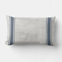 Canvas Rustic Country Farmhouse Blue Stripe