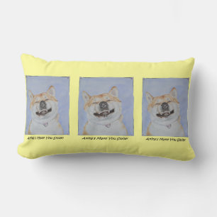 Almofada Lombar cão akita engraçado sorrindo design limão