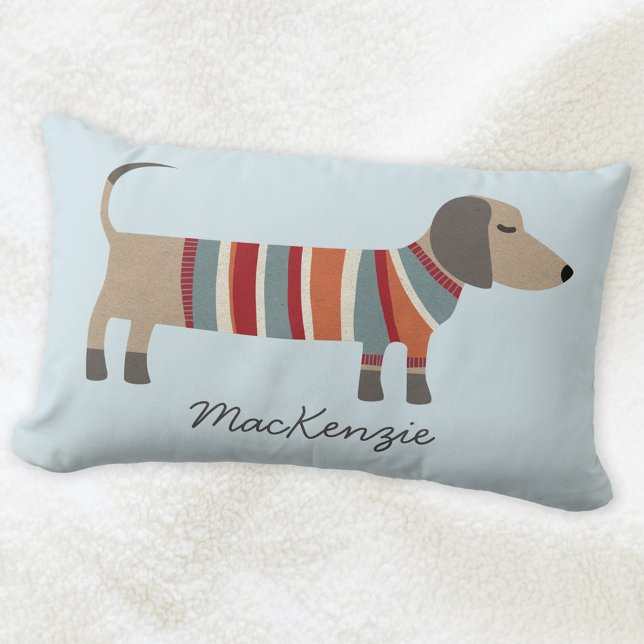 Almofada Lombar Cão de linguiça de Dachshund Personalizado (Criador carregado)