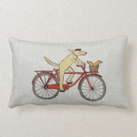 Cão do ciclismo com amigo do esquilo - arte do