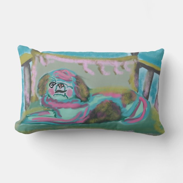 Almofada Lombar Cão feliz de Chin (Frente)