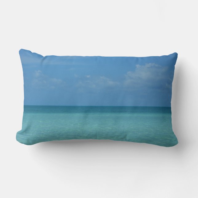 Almofada Lombar Caribe Horizonte Turquesa Tropical Azul (Frente)