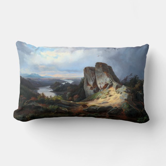 Almofada Lombar Carmiencke - Urso Paisagem Ocidental (Frente)