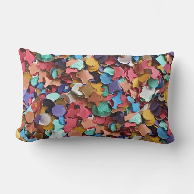 Almofada Lombar Carnaval do Partido Confetti Papel Colorido Engraç (Frente)
