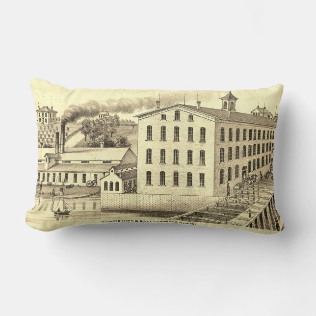 Almofada Lombar Carpentersville Illinois 1871 Illinois Iron n Bolt (Frente)