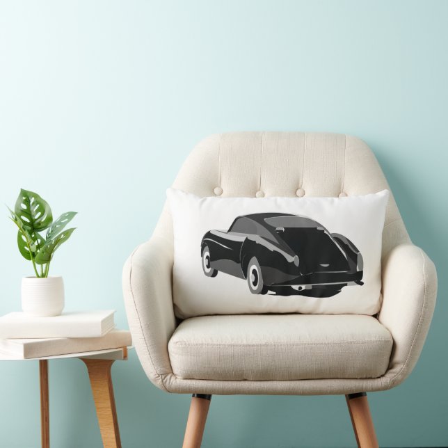 Almofada Lombar Carro Clássico Preto Cinza (Cadeira)