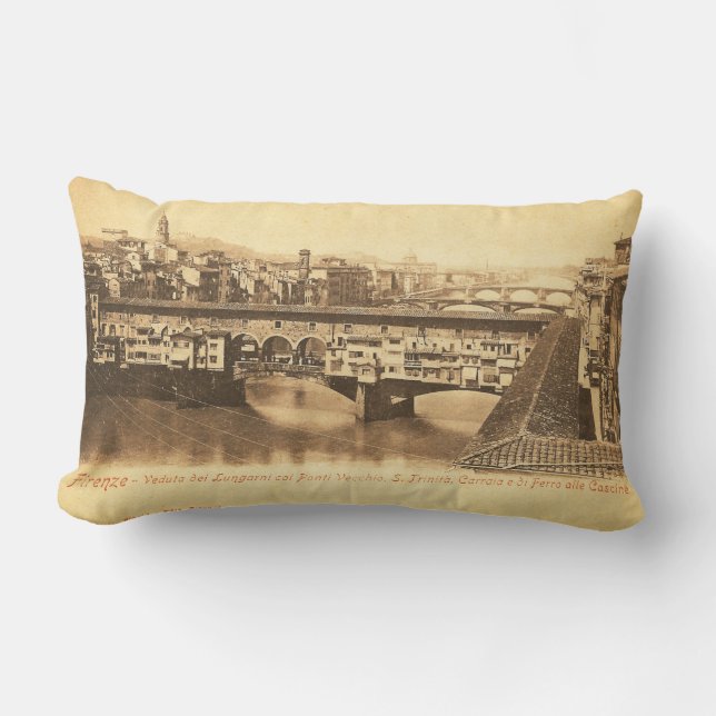 Almofada Lombar Cartão do vintage, Florença, Italia (Frente)