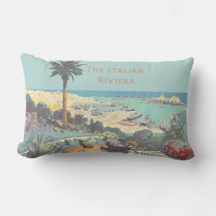 Almofada Lombar Cartaz de Viagem Vintage de Gênova Riviera Italian