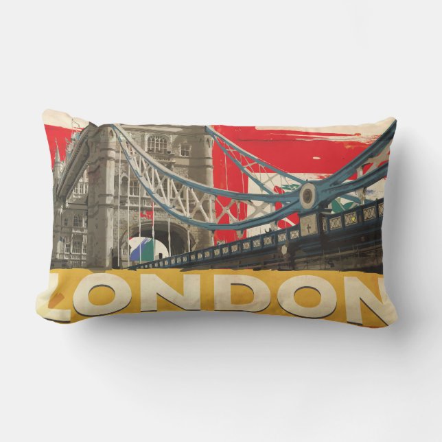 Almofada Lombar Cartaz Vintage Londres (Frente)