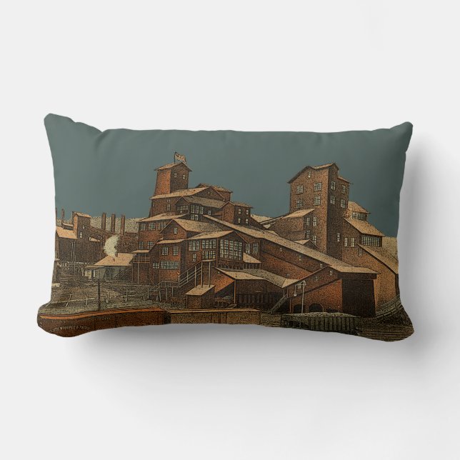 Almofada Lombar Carvão Antracite Carvão Mineiro Mineiro Arte Minei (Frente)