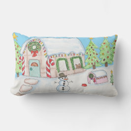 Almofada Lombar Casa de Biscoito de Gengibre de Natal